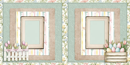 Pastel Easter - Set of 5 Double Page Scrapbook Layouts - 26-1023