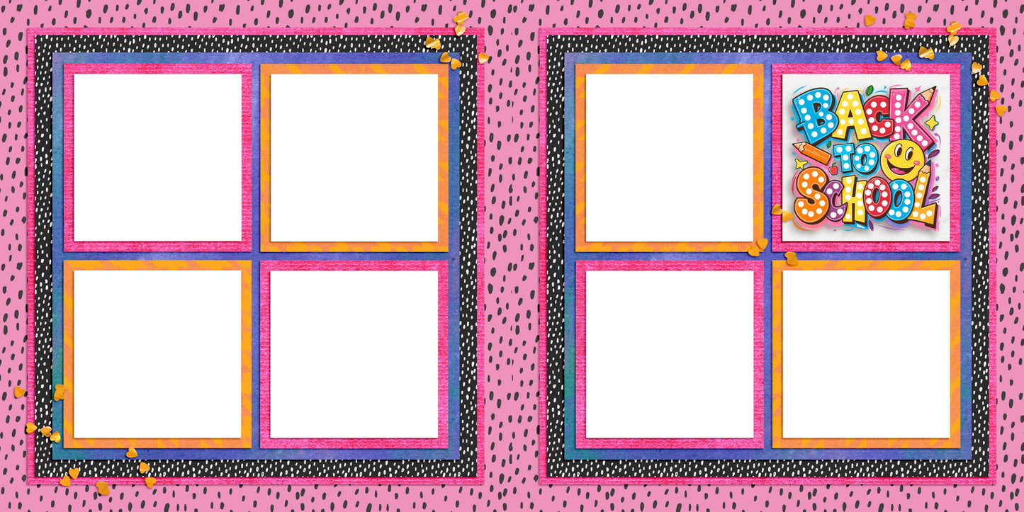 Back to School Girl Collection 1 EZ Quick Pages -  Digital Bundle - 10 Digital Scrapbook Pages - INSTANT DOWNLOAD