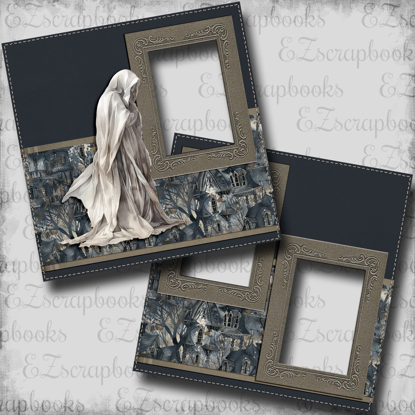 Creepy House Reaper - EZ Digital Scrapbook Pages - INSTANT DOWNLOAD