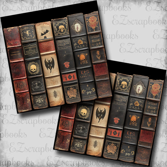 Creepy Distressed Bookspines Bat - Scrapbook Papers - 25-806