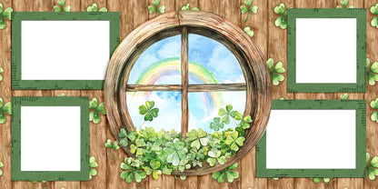Lucky Cottage Window - EZ Digital Scrapbook Pages - INSTANT DOWNLOAD