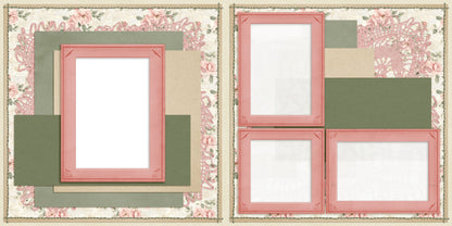 Floral & Lace EZ Quick Pages -  Digital Bundle - 10 Digital Scrapbook Pages - INSTANT DOWNLOAD