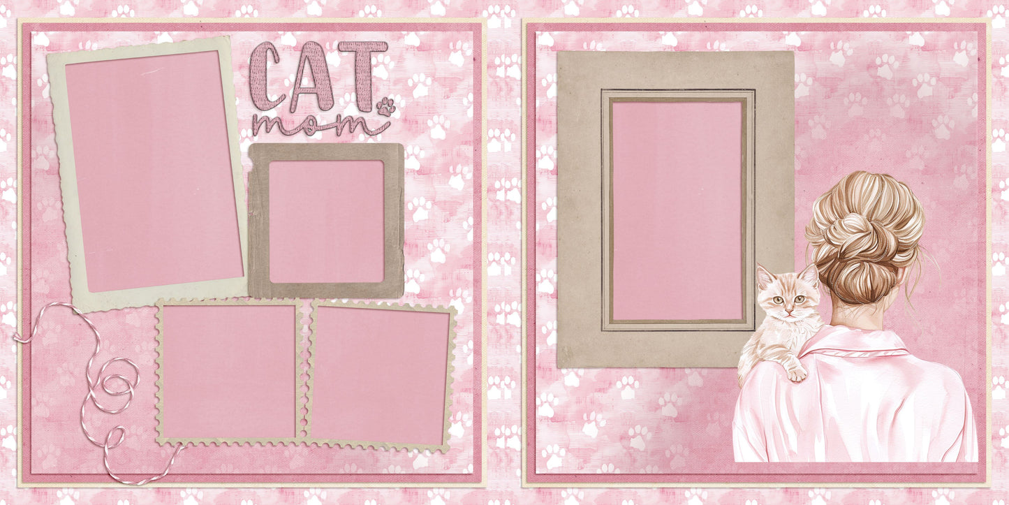 Cat Mom - Scrapbook Layout - 25-056