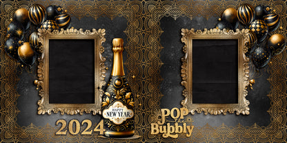 Black & Gold New Year Pop the Bubbly 2024 - 23-956
