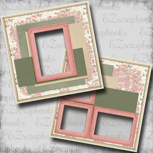 Floral & Lace Doilies - EZ Digital Scrapbook Pages - INSTANT DOWNLOAD