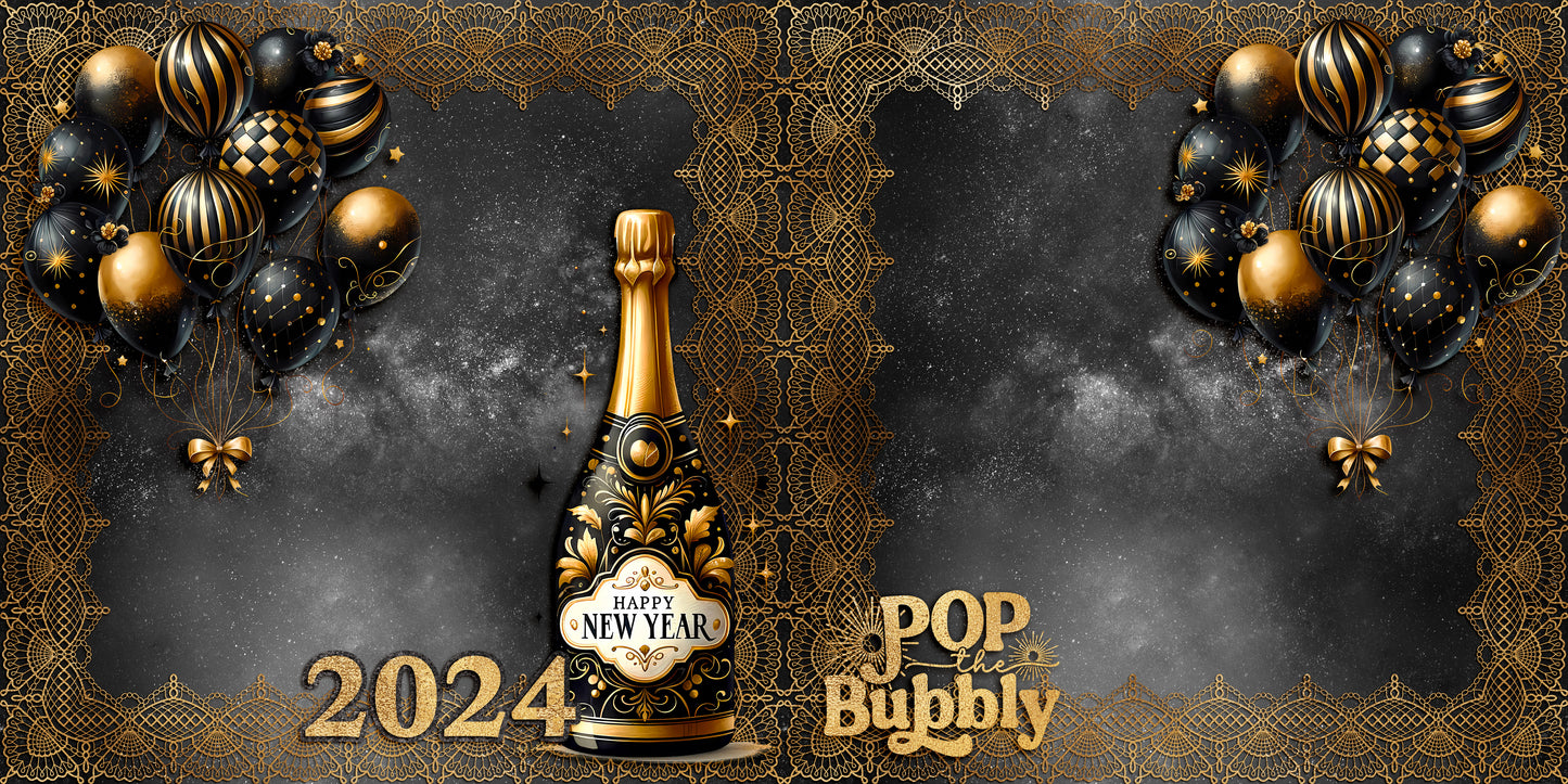 Black & Gold New Year Pop the Bubbly 2024 NPM - 23-957