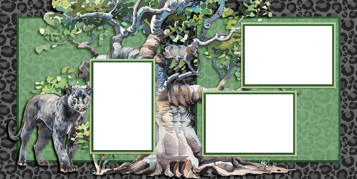 Jungle Animals EZ Quick Pages -  Digital Bundle - 10 Digital Scrapbook Pages - INSTANT DOWNLOAD