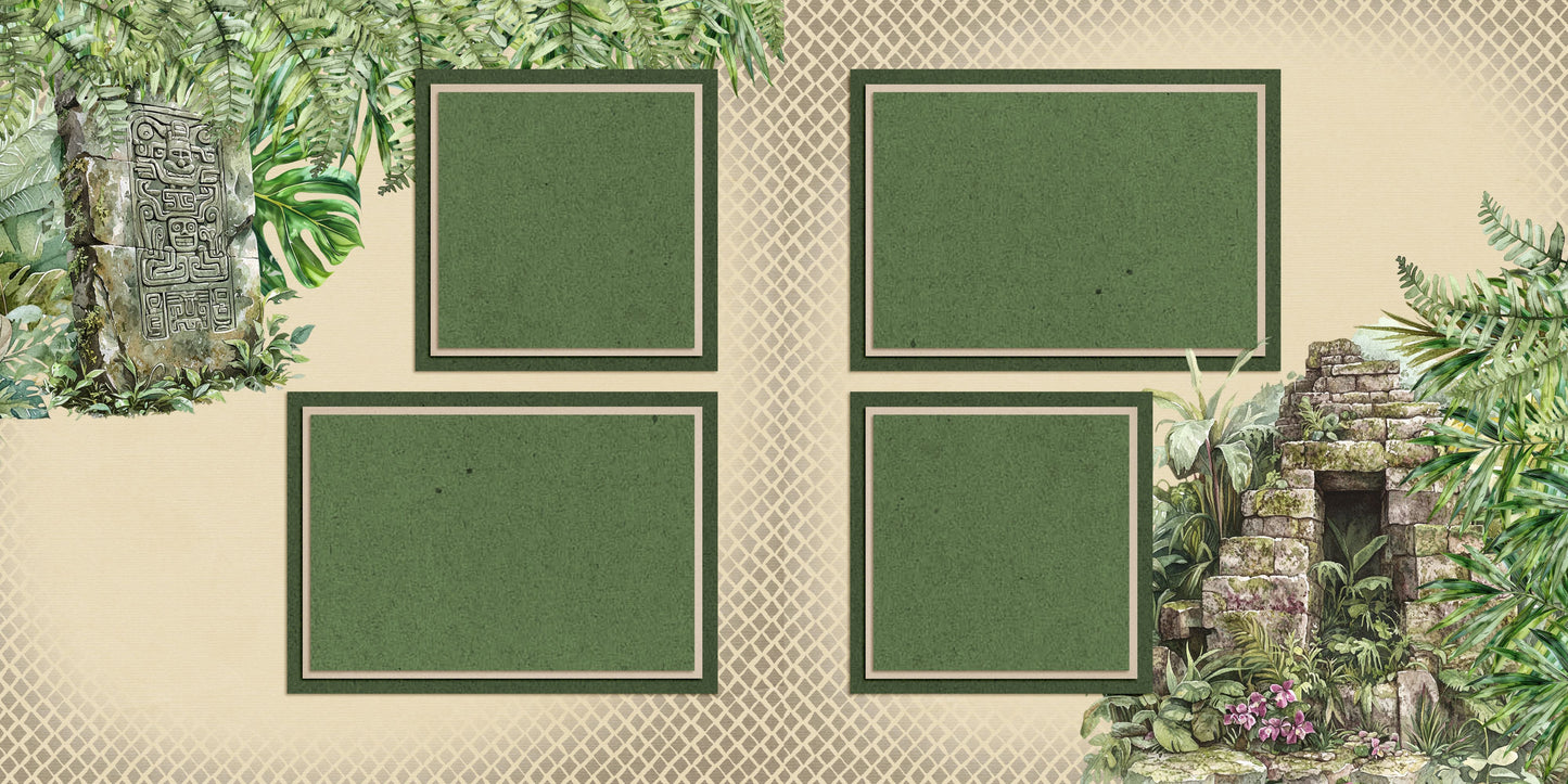 Jungle Safari Temple - Scrapbook Layout - 25-572
