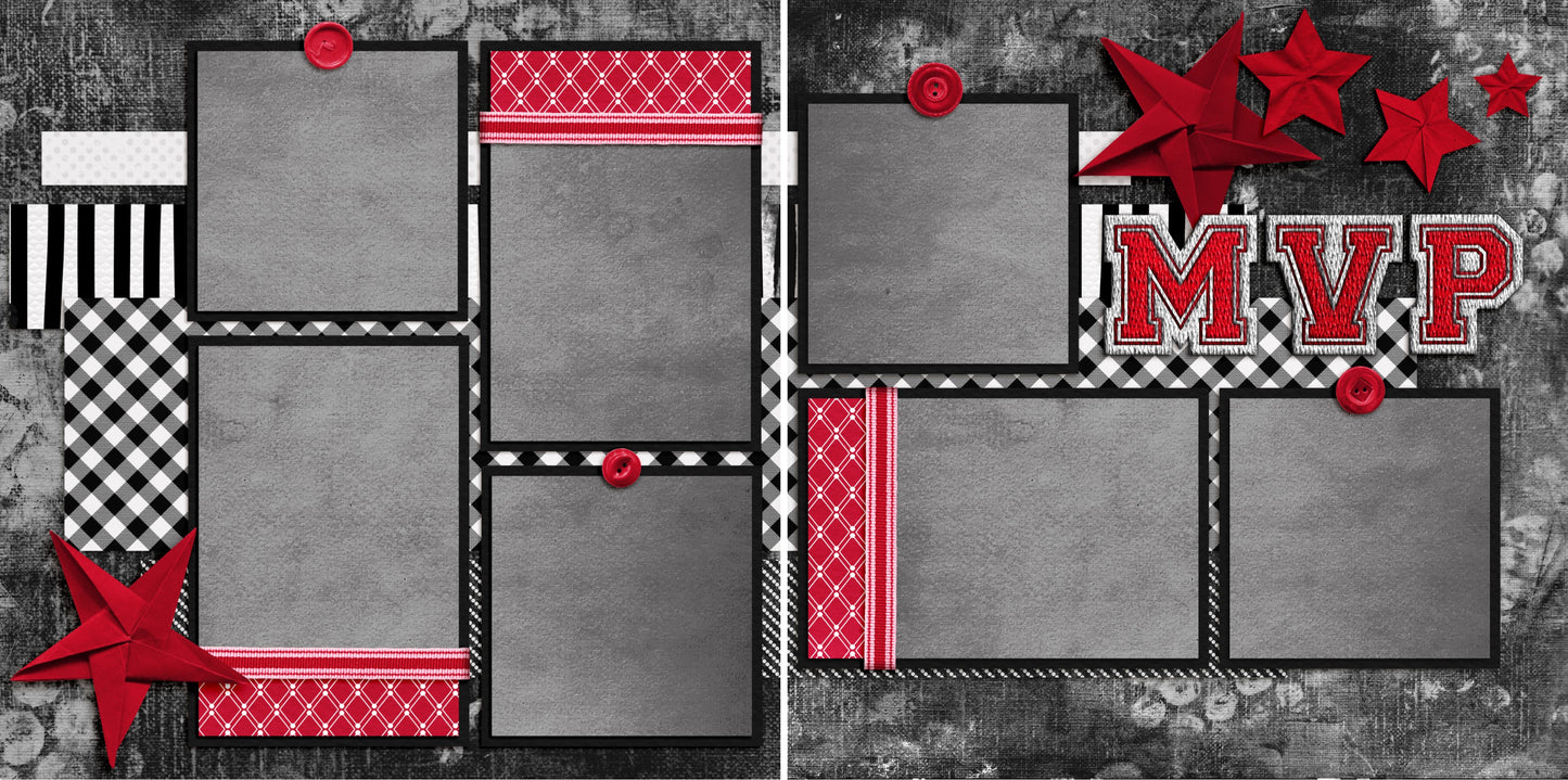 Soccer Fun - Set of 5 Double Page Scrapbook Layouts - 1305
