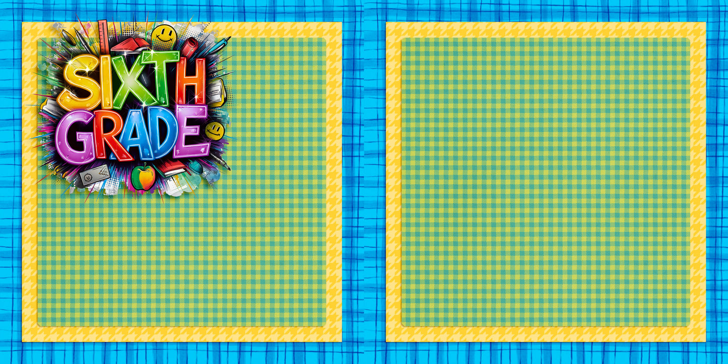 Back to School Boy Collection 2 NPM - Set of 5 Double Page Scrapbook Layouts - 25-1069