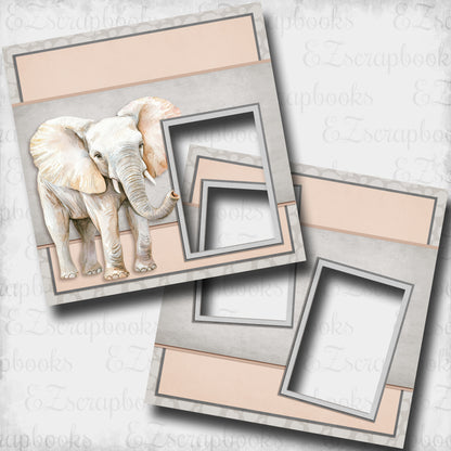 Jungle Elephant - EZ Digital Scrapbook Pages - INSTANT DOWNLOAD