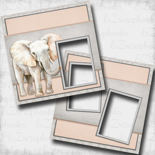 Jungle Elephant - EZ Digital Scrapbook Pages - INSTANT DOWNLOAD