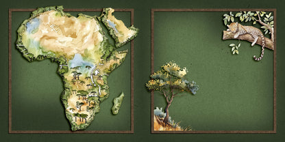 Jungle Safari NPM - Set of 5 Double Page Scrapbook Layouts - 25-1057