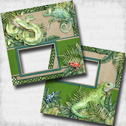 Jungle Iguana - EZ Digital Scrapbook Pages - INSTANT DOWNLOAD