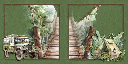Jungle Safari NPM - Set of 5 Double Page Scrapbook Layouts - 25-1057