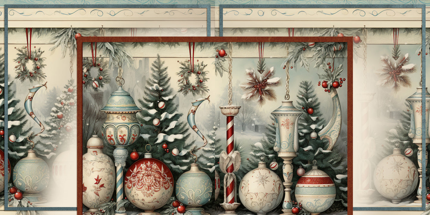 Christmas Village - Set of 5 Double Page Layouts - 1865