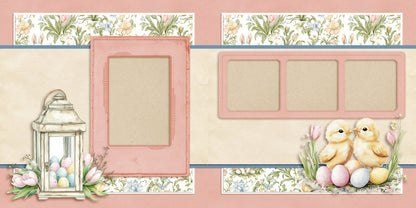 Pastel Easter - Set of 5 Double Page Scrapbook Layouts - 26-1023