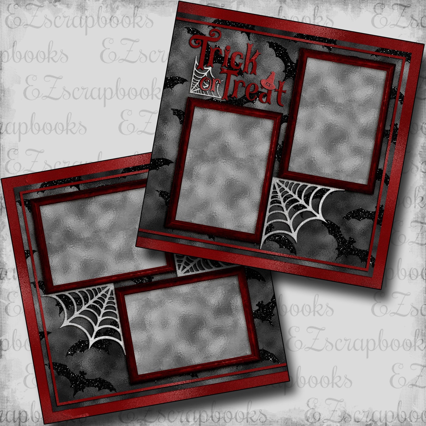 Trick or Treat Red & Black - Scrapbook Layout - 24-810