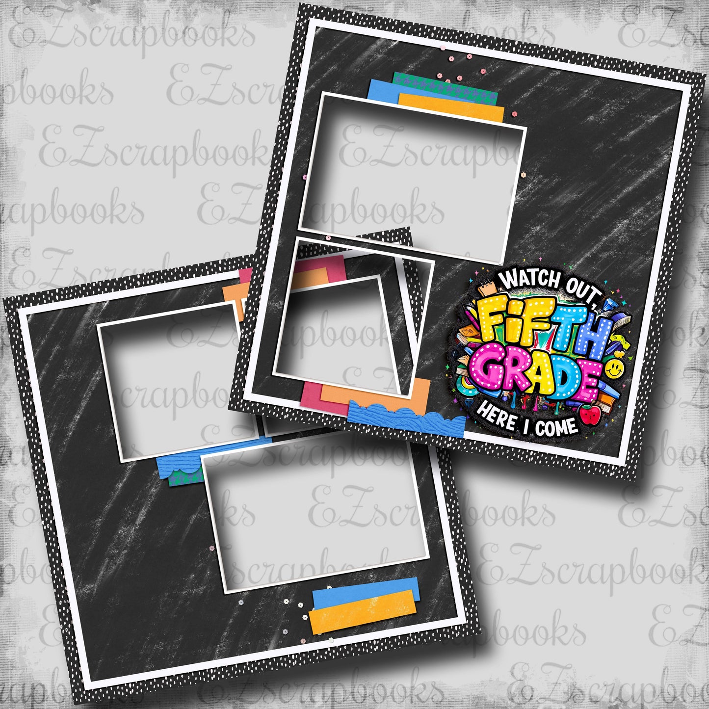 Fifth Grade Girl - EZ Digital Scrapbook Pages - INSTANT DOWNLOAD