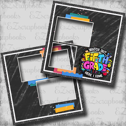 Fifth Grade Girl - EZ Digital Scrapbook Pages - INSTANT DOWNLOAD