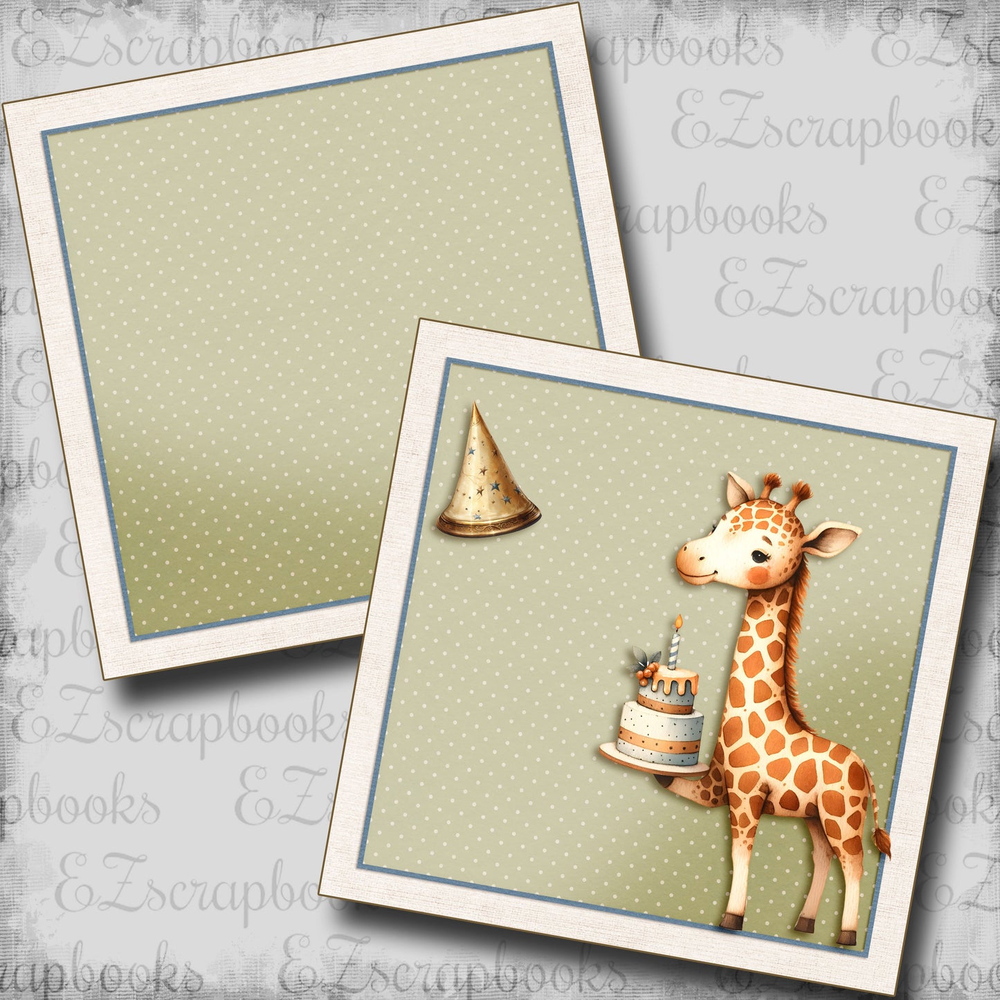 Birthday Giraffe NPM - Scrapbook Layout - 25-623
