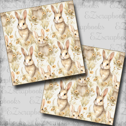 Neutral Easter Bunny Girl - Scrapbook Papers - 24-307