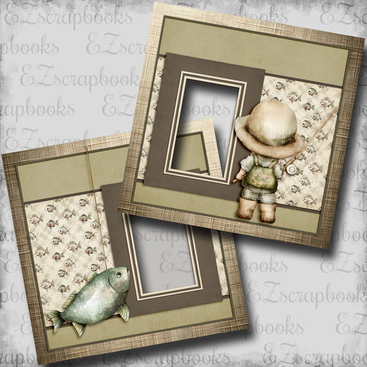 Cute Fisherman - EZ Digital Scrapbook Pages - INSTANT DOWNLOAD