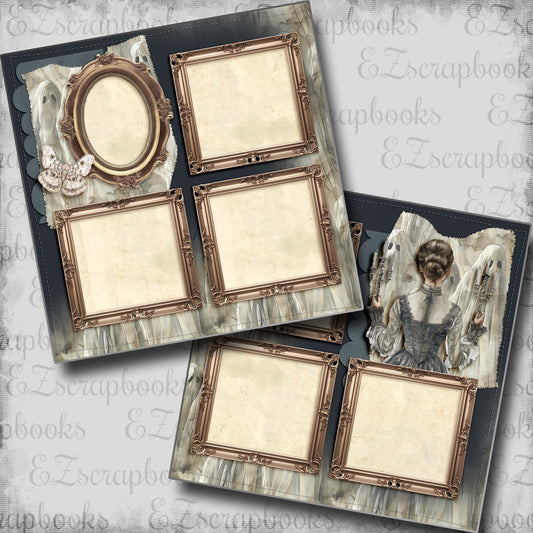 Creepy Old House Ghosts - Scrapbook Layout - 24-818