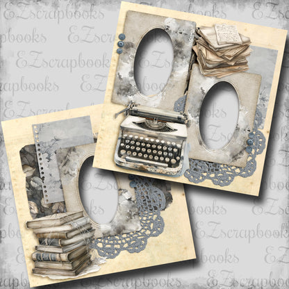 Creepy House Writer - EZ Digital Scrapbook Pages - INSTANT DOWNLOAD