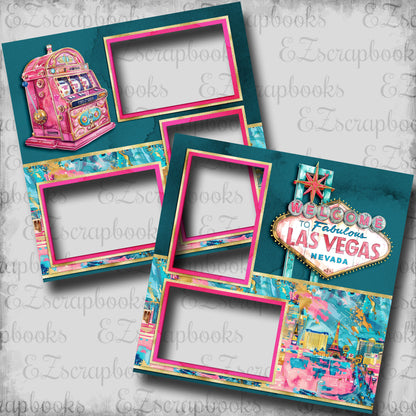 Las Vegas Pink - EZ Digital Scrapbook Pages - INSTANT DOWNLOAD