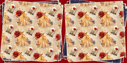 Gold Princess NPM - Set of 5 Double Page Scrapbook Layouts - 25-1017