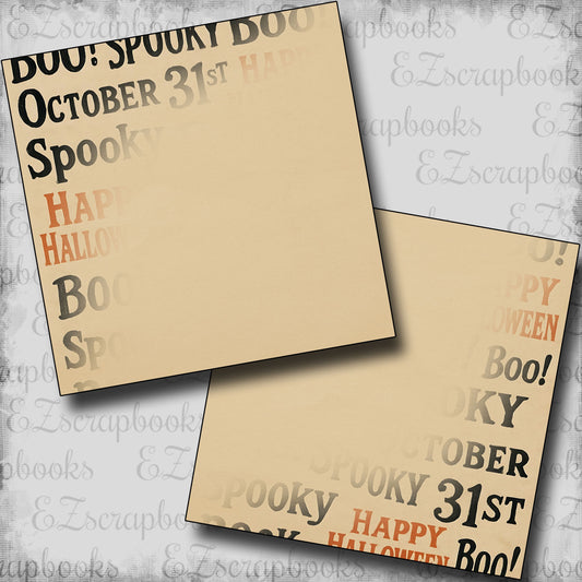 Retro Halloween Words NPM - Scrapbook Layout - 25-861