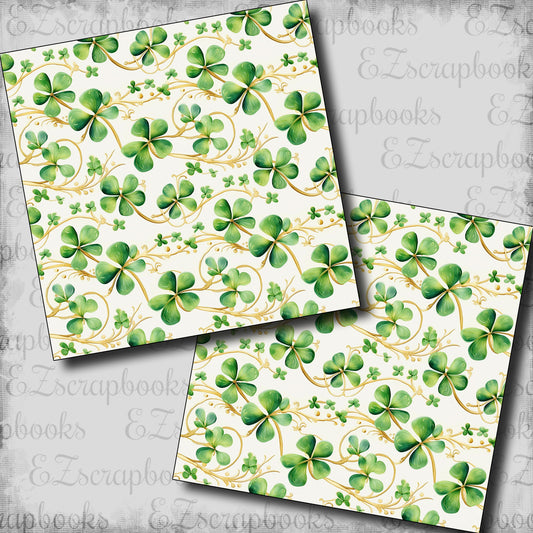 Irish Clover Swirls - Scrapbook Papers - 24-100