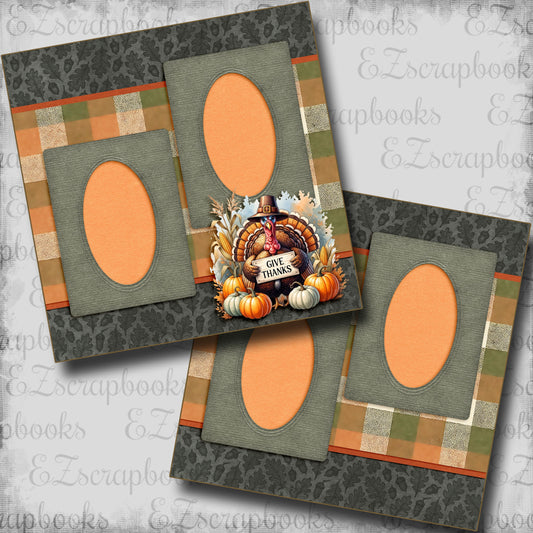Give Thanks Turkey - Scrapbook Layout - 25-892
