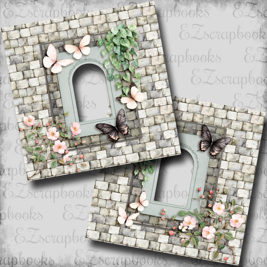 Enchanted Stone Wall - EZ Digital Scrapbook Quick Pages - INSTANT DOWNLOAD