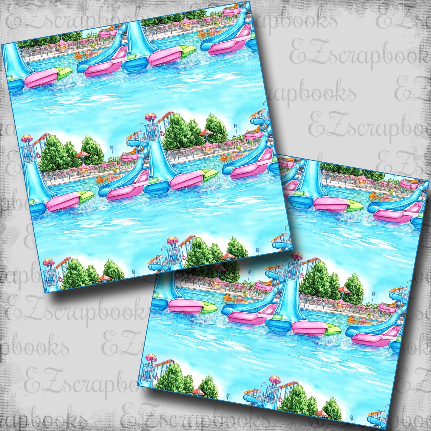 Waterpark Slides - Scrapbook Papers - 25-766