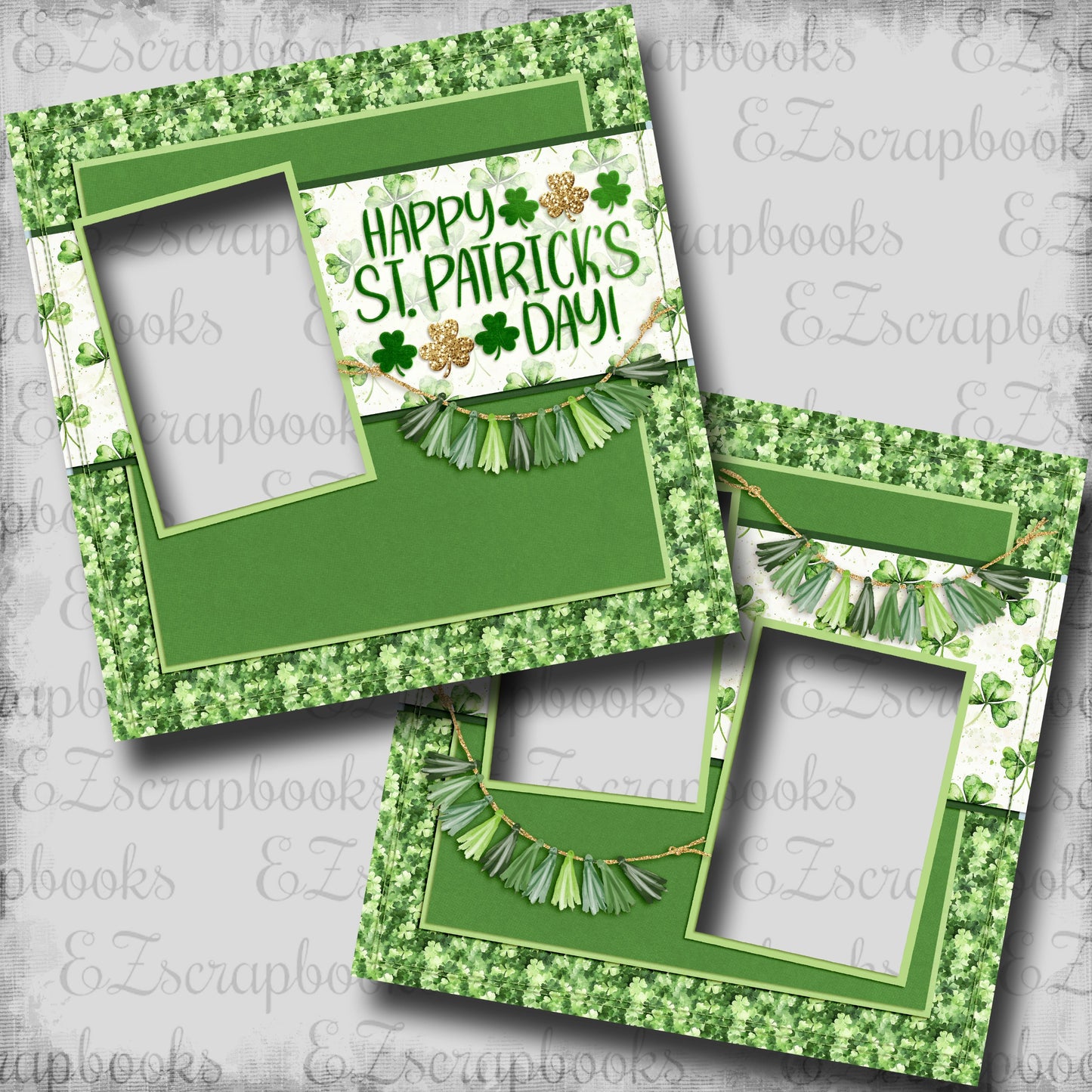 Happy St Patrick's Day - EZ Digital Scrapbook Pages - INSTANT DOWNLOAD