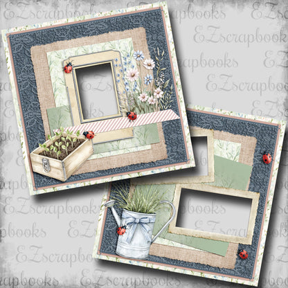Spring Seedlings - EZ Digital Scrapbook Pages - INSTANT DOWNLOAD