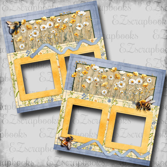 Honeybee Poppies - EZ Digital Scrapbook Pages - INSTANT DOWNLOAD