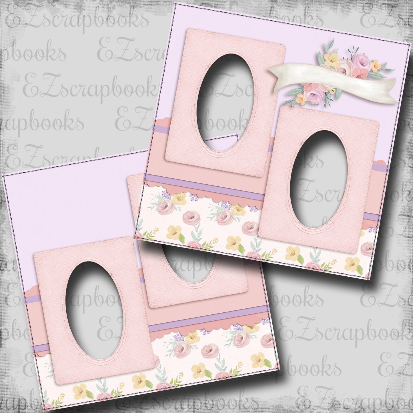 Ballet Ribbon - EZ Digital Scrapbook Pages - INSTANT DOWNLOAD