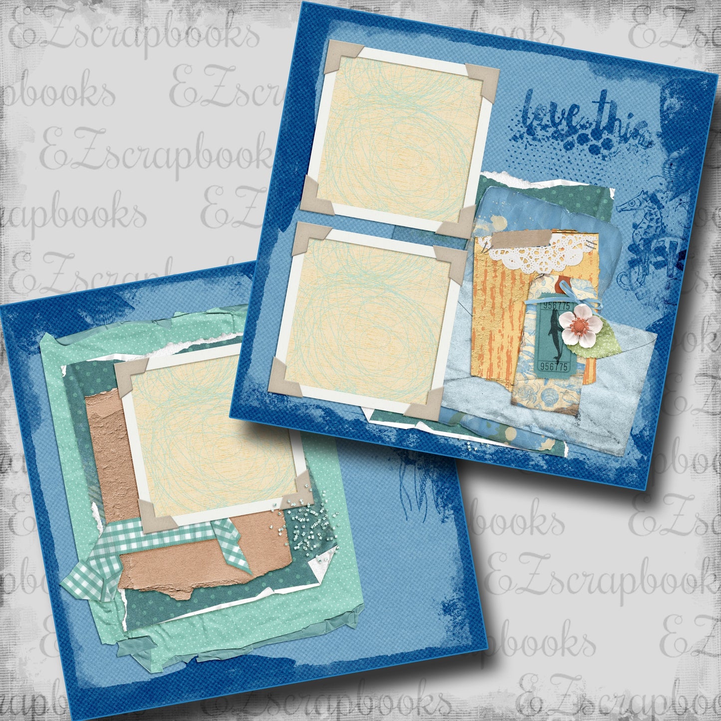 Beachy Love This - Scrapbook Layout - 24-680