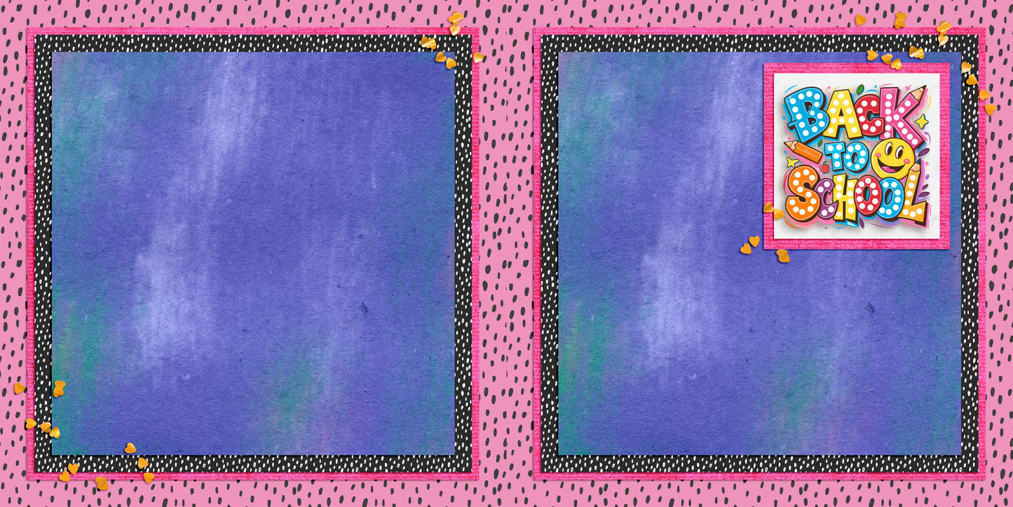 Back to School Girl Collection 1 NPM - Set of 5 Double Page Scrapbook Layouts - 25-1087