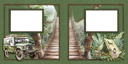 Jungle Safari Bridge - EZ Digital Scrapbook Pages - INSTANT DOWNLOAD