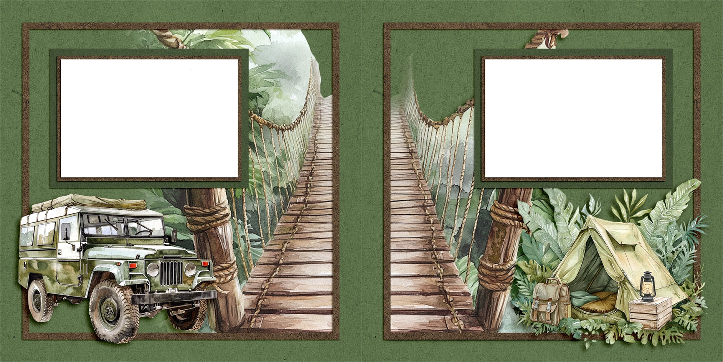Jungle Safari EZ Quick Pages -  Digital Bundle - 10 Digital Scrapbook Pages - INSTANT DOWNLOAD