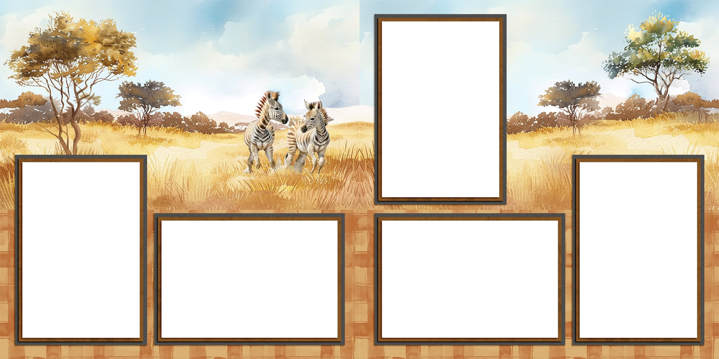 Jungle Safari EZ Quick Pages -  Digital Bundle - 10 Digital Scrapbook Pages - INSTANT DOWNLOAD