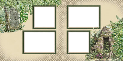 Jungle Safari Temple - EZ Digital Scrapbook Pages - INSTANT DOWNLOAD