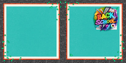 Back to School Boy Collection 1  EZ Background Pages -  Digital Bundle - 10 Digital Scrapbook Pages - INSTANT DOWNLOAD