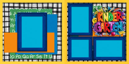 Back to School Boy Collection 1 - Set of 5 Double Page Scrapbook Layouts - 25-1066