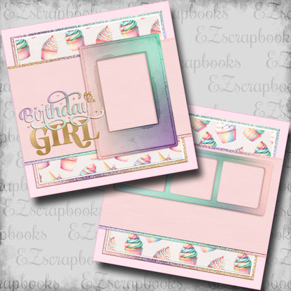 Birthday Girl Cupcakes - Scrapbook Layout - 25-632