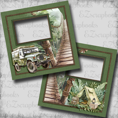 Jungle Safari Bridge - EZ Digital Scrapbook Pages - INSTANT DOWNLOAD